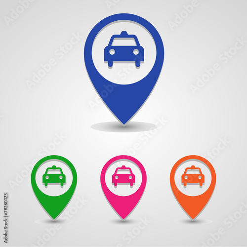Free Download Taxi pin pointer icons set great for any use. Vector EPS10. - GFXLoad