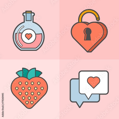 set of Valentine's day icons