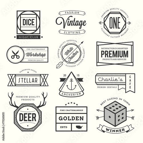 set of vintage logos, badges and labels