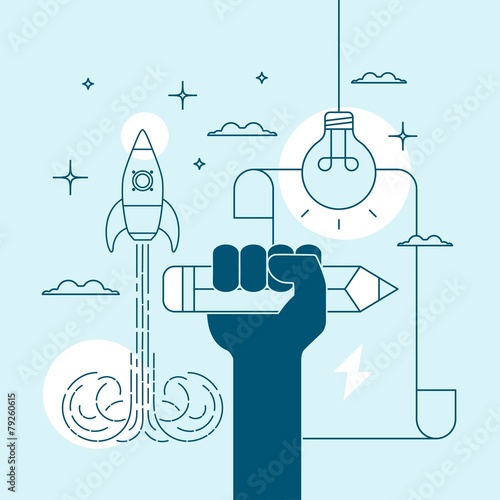 concept of creativity and inspiration in writing or drawing