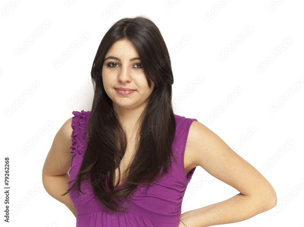 Beautiful girl with purple tank Beautiful girl with purple tank