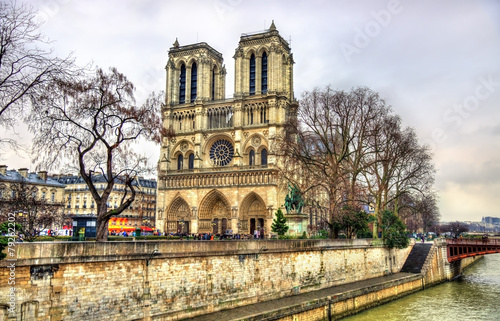 View of the Notre Dame de Paris cathedral - France