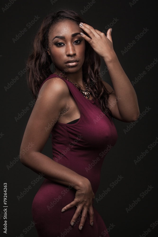 Beautiful African-American fashion model. Beautiful African-American fashion model.