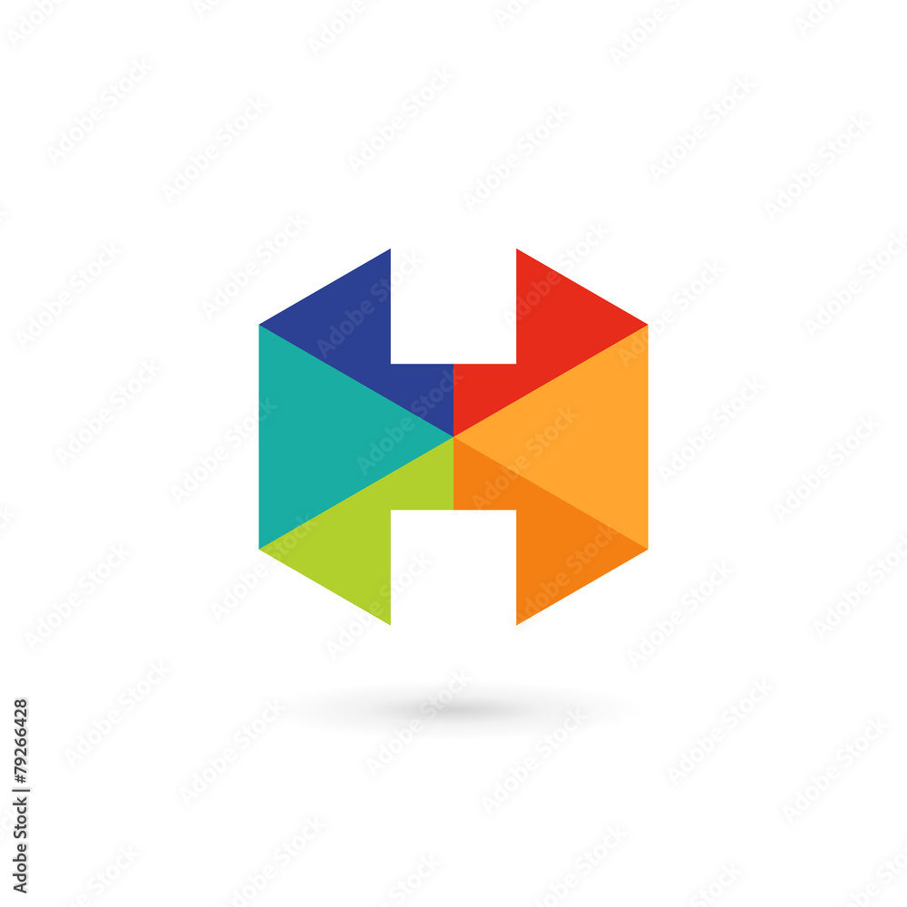 Letter H mosaic logo icon design template elements Letter H mosaic logo icon design template elements