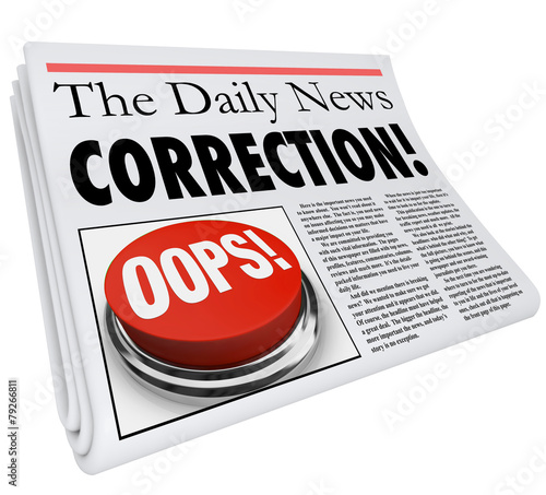 Correction Newspaper Error Mistake Reporting Fix Revision