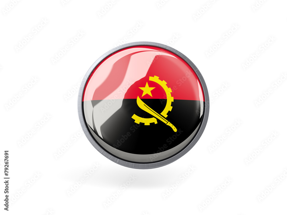 Round icon with flag of angola