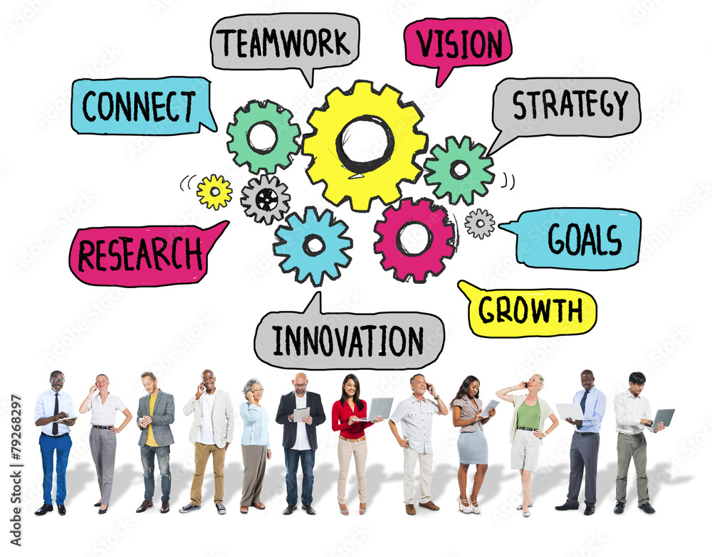 Teamwork Connect Strategy Vision Together Gear Concept Teamwork Connect Strategy Vision Together Gear Concept