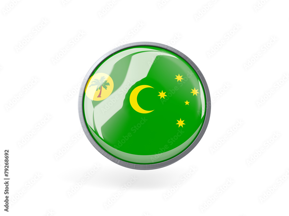 Round icon with flag of cocos islands Round icon with flag of cocos islands