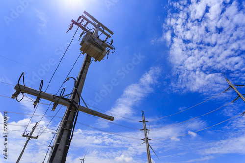 Transformer on high power station.