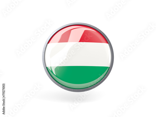 Round icon with flag of hungary