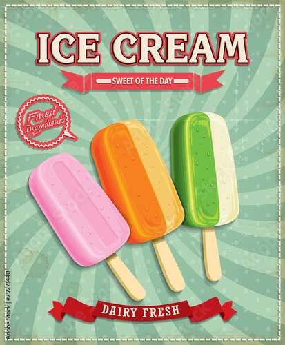 Vintage ice cream poster design