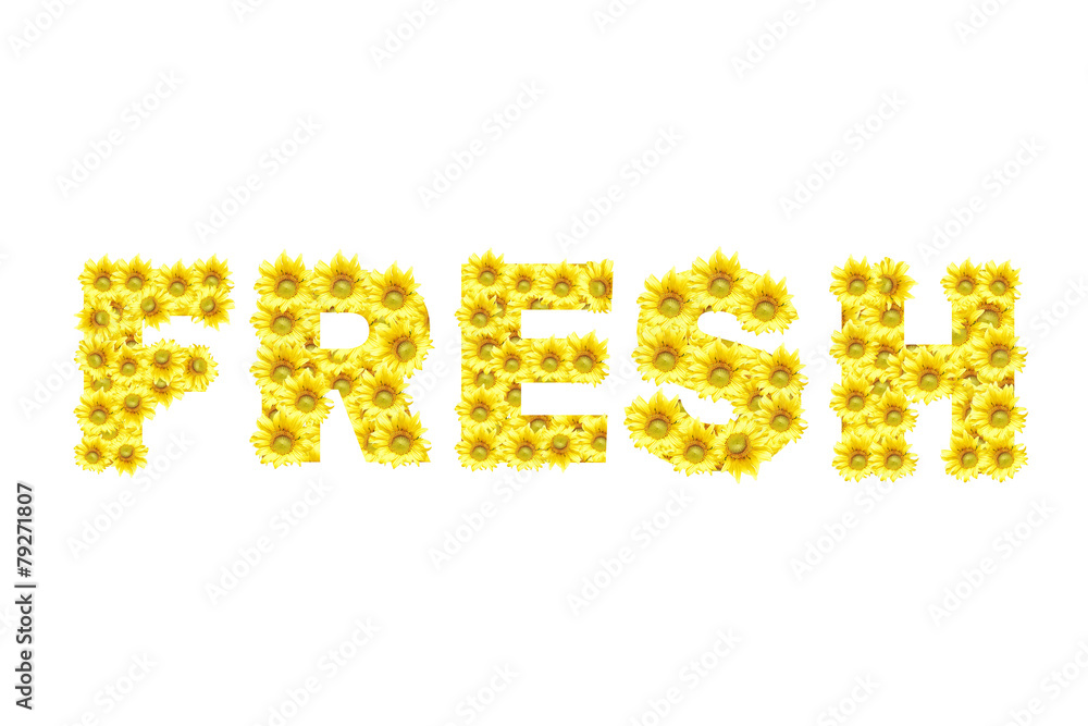 Flower symbol ,FRESH, isolate on white background Flower symbol ,FRESH, isolate on white background