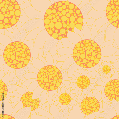 sunflower seamless pattern. vector illustration