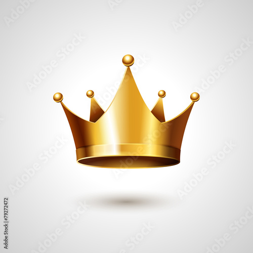 Gold Crown  Isolated On White Background