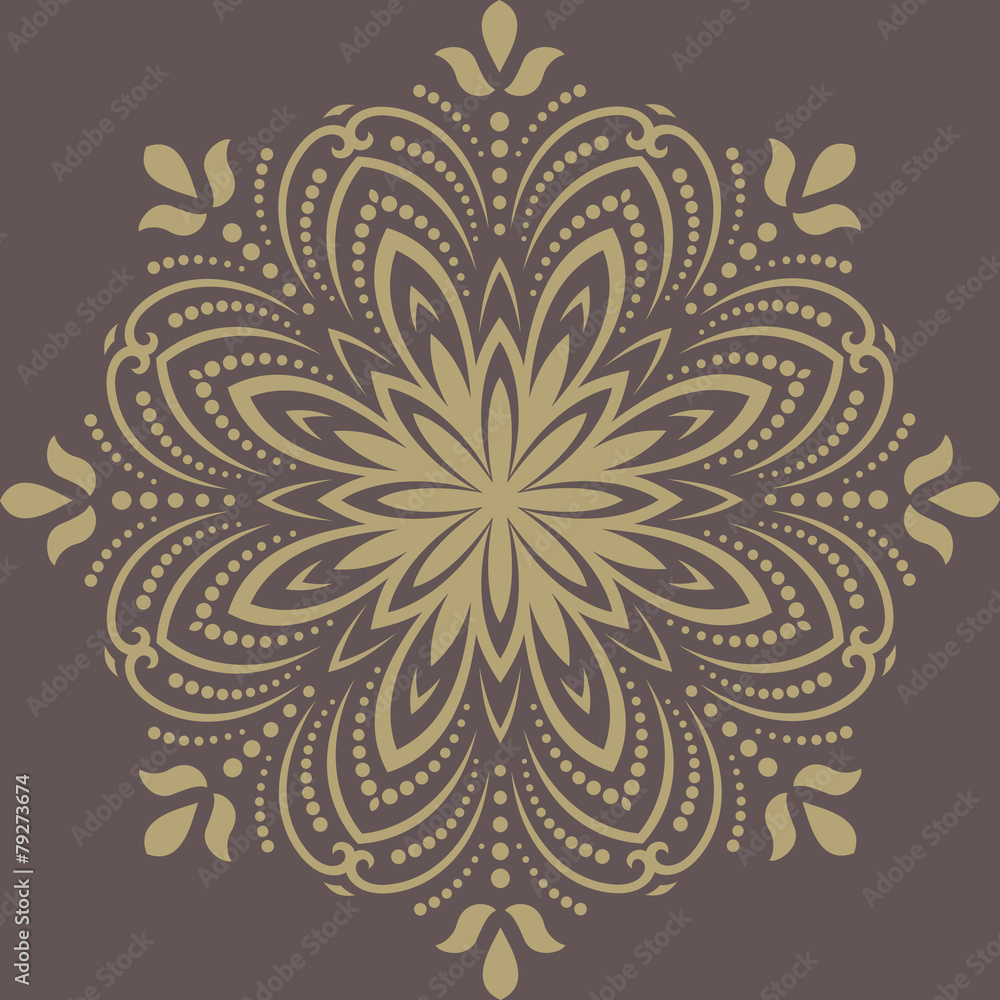 Orient  Pattern. Abstract Golden Ornament