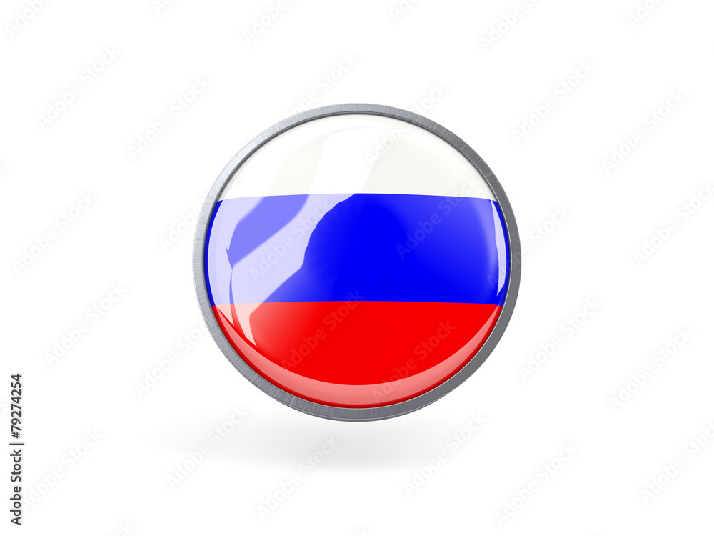 Fototapeta premium Round icon with flag of russia