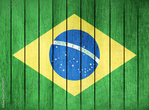 Wooden Flag of Brazil