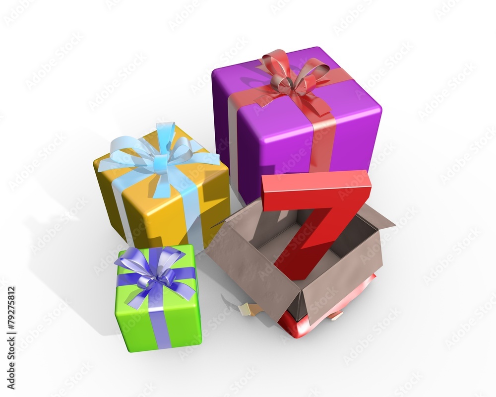 Obraz premium Pakjes voor je zevende verjaardag