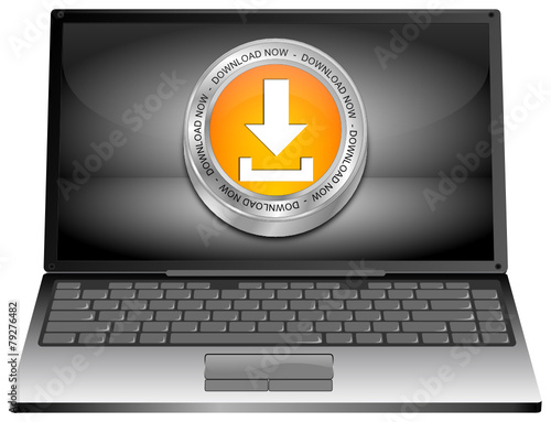 Laptop mit Download Button