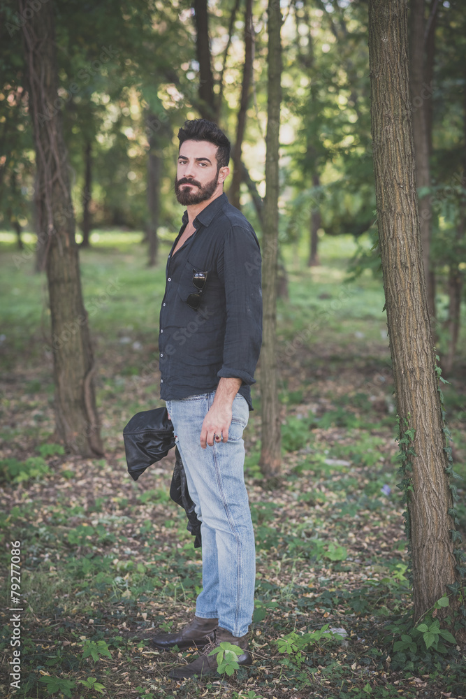 young handsome attractive bearded model man young handsome attractive bearded model man