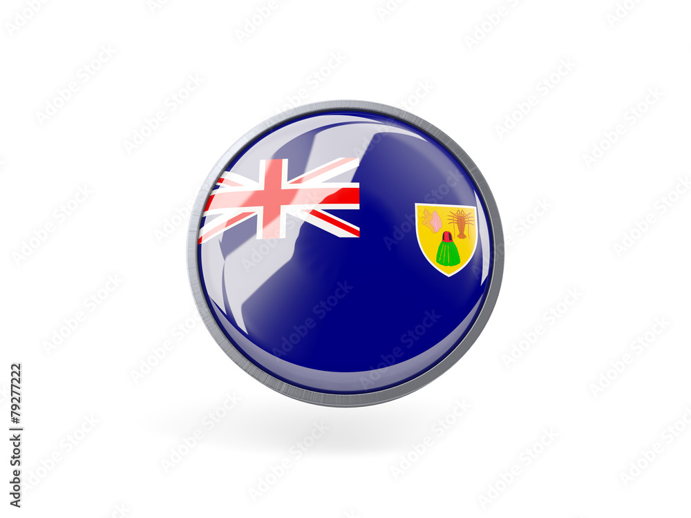 Round icon with flag of turks and caicos islands Round icon with flag of turks and caicos islands