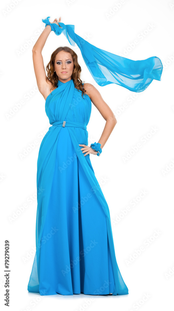 Blue evening gown
