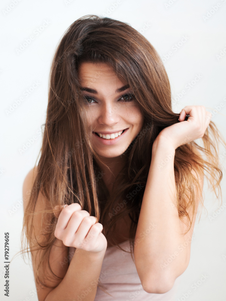the beautiful laughing girl with long hair the beautiful laughing girl with long hair