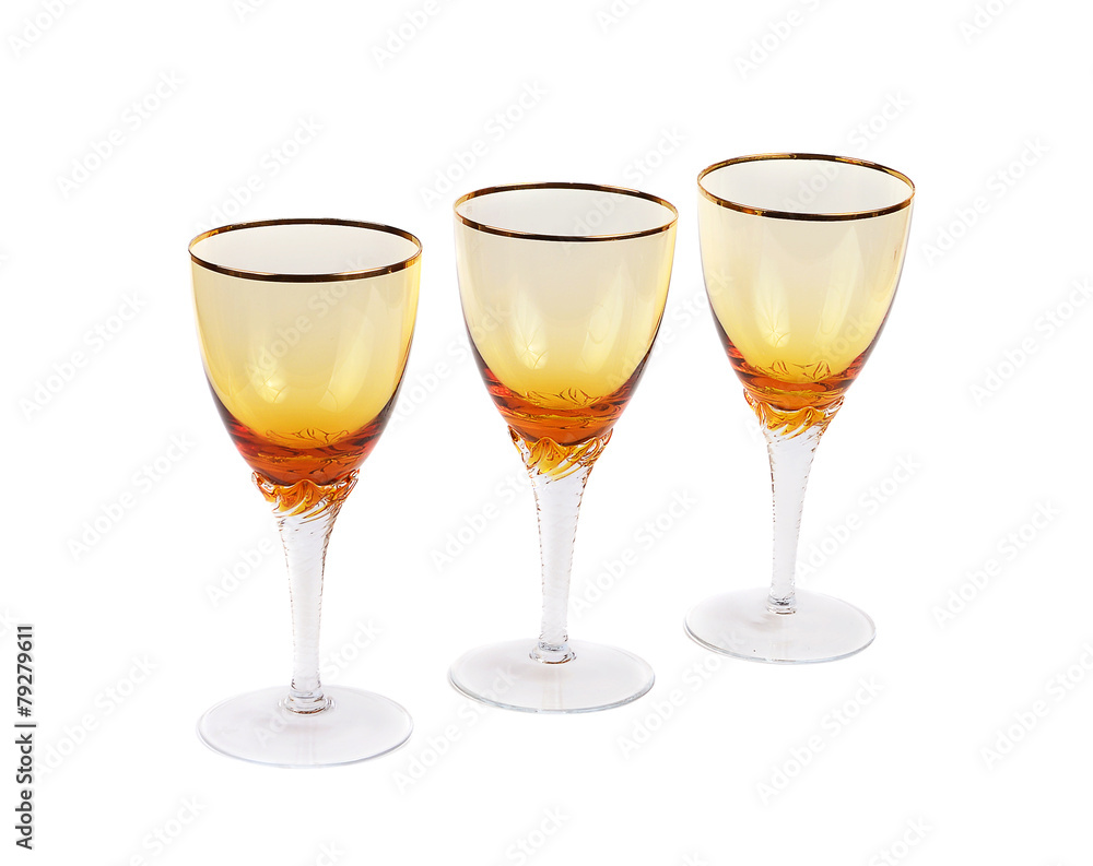 Three empty wine glasses Three empty wine glasses