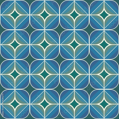 Seamless retro green and blue background pattern