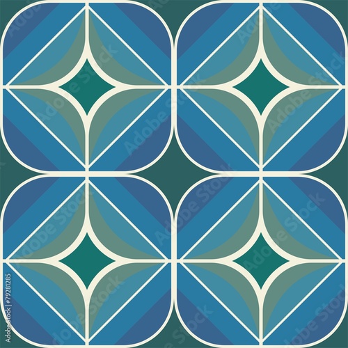 Seamless retro green and blue background pattern