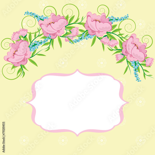 Frame for your text with floral background