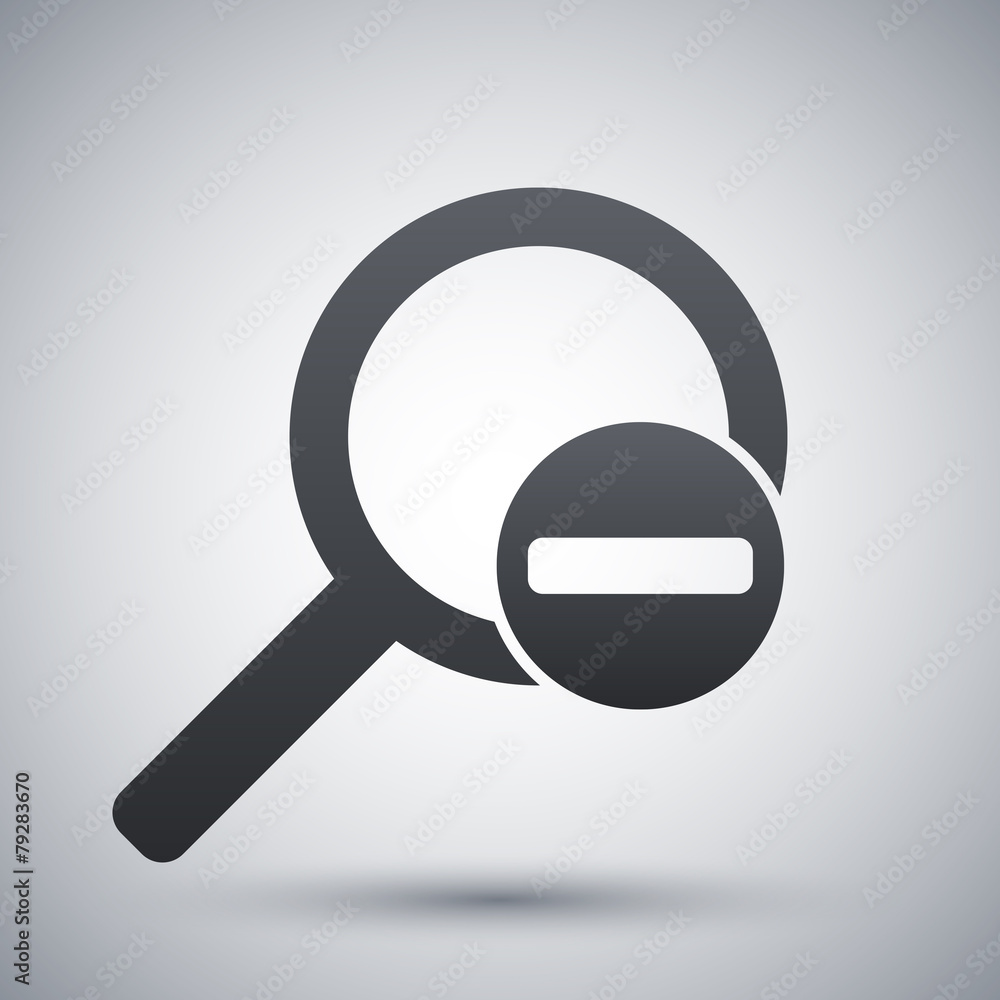Vector magnifier icon with minus sign Vector magnifier icon with minus sign