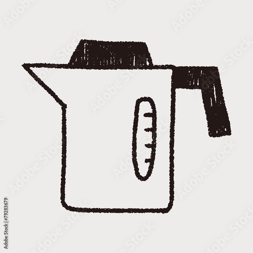 kitchenware hot water bottle doodle drawing