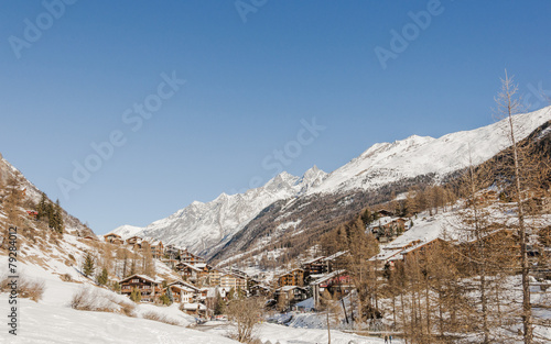 Zermatt, Walliser Dorf, Alpen, Winterferien, Furi, Schweiz