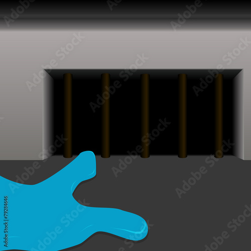 Water flows into the sewer hole