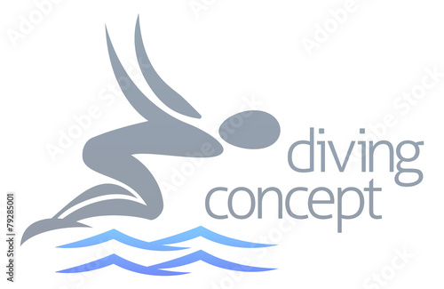 Swimmer diving concept