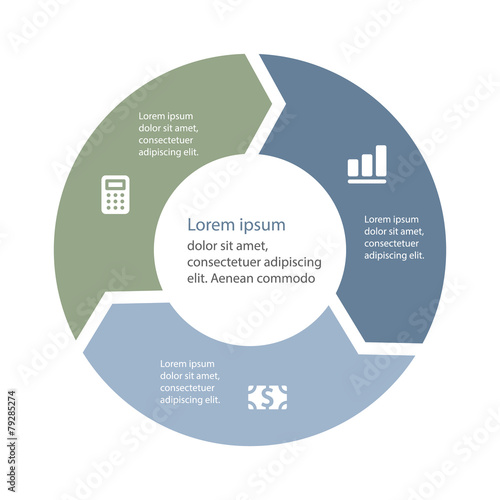 Circular infographics template for cycling diagram, graph, prese