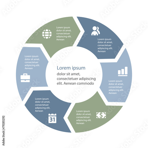 Circular infographics template for cycling diagram, graph, prese