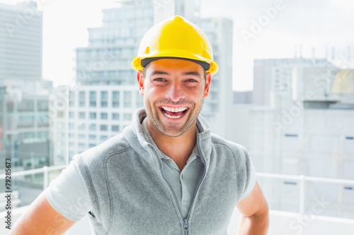 Portrait of cheerful handyman
