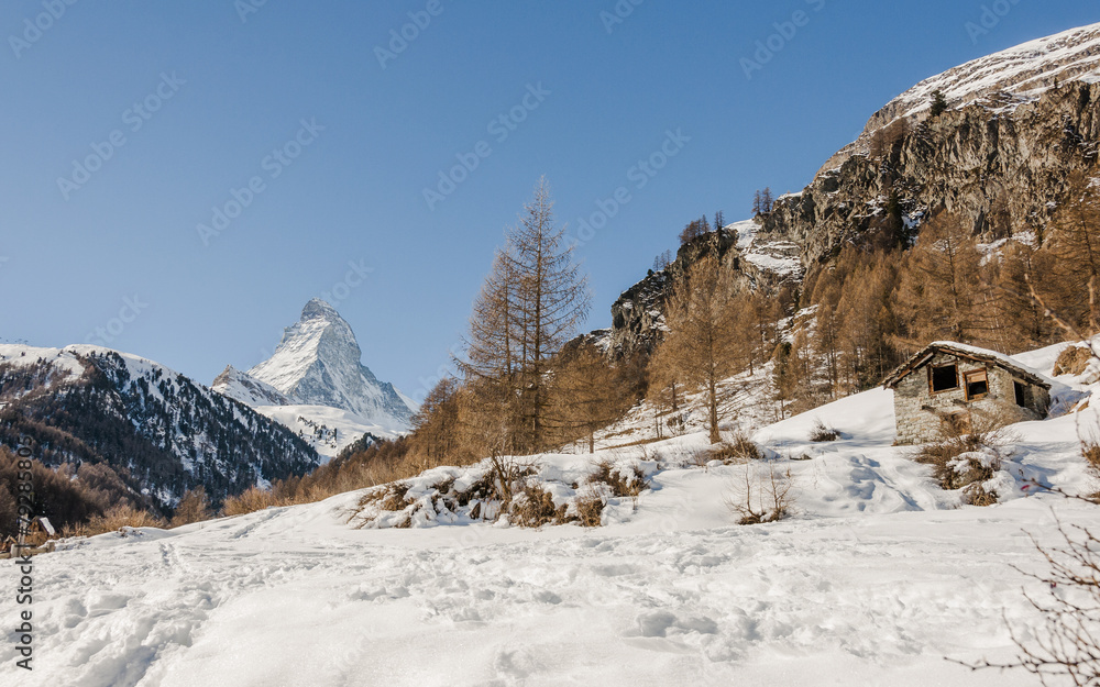 Zermatt, Bergdorf, Bergbauer, Wallis, Alpen, Winter, Schweiz