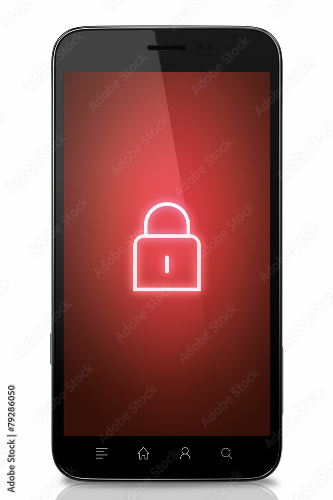Lock Unlock Isolated smart phone icon concept Lock Unlock Isolated smart phone icon concept