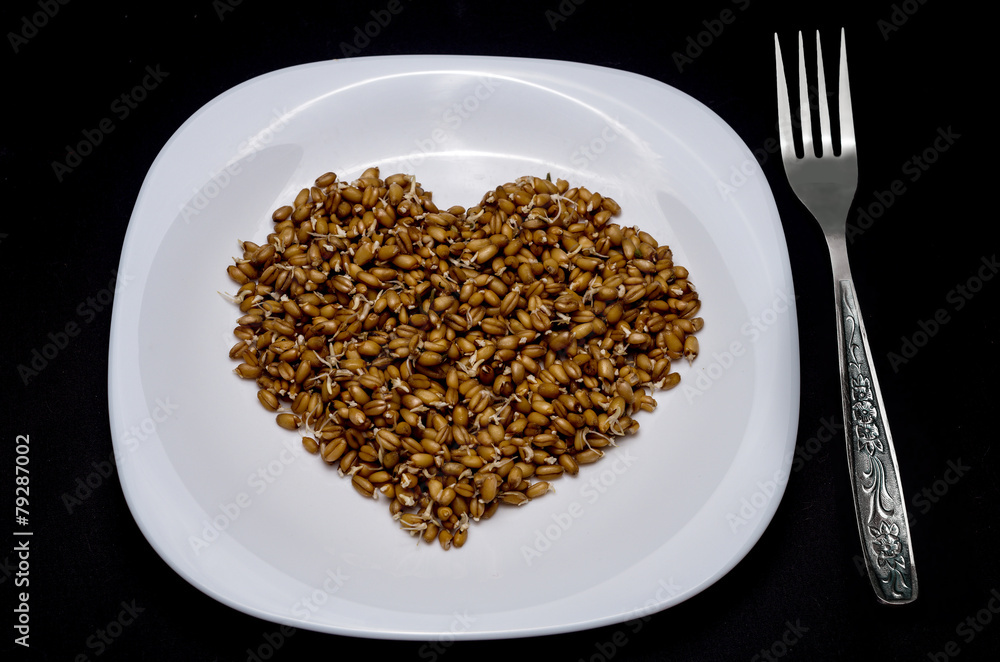 Wheat germ in the plate Wheat germ in the plate
