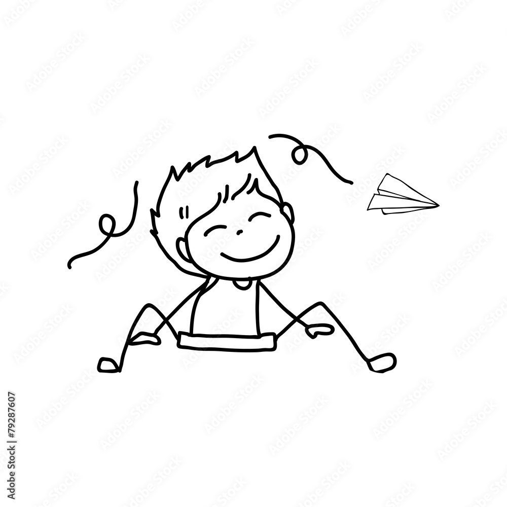 hand drawing cartoon character happy kids hand drawing cartoon character happy kids