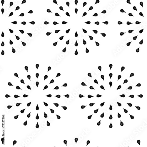 Sunburst background, ink hand drawn pattern