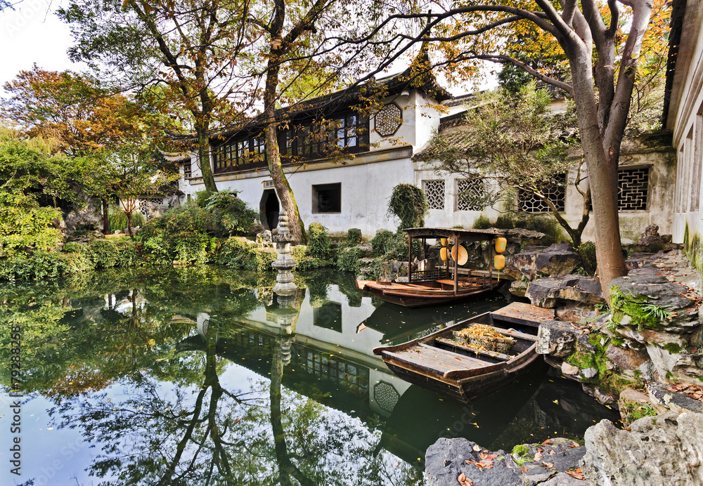 Naklejka premium China Suzhou Garden Boats