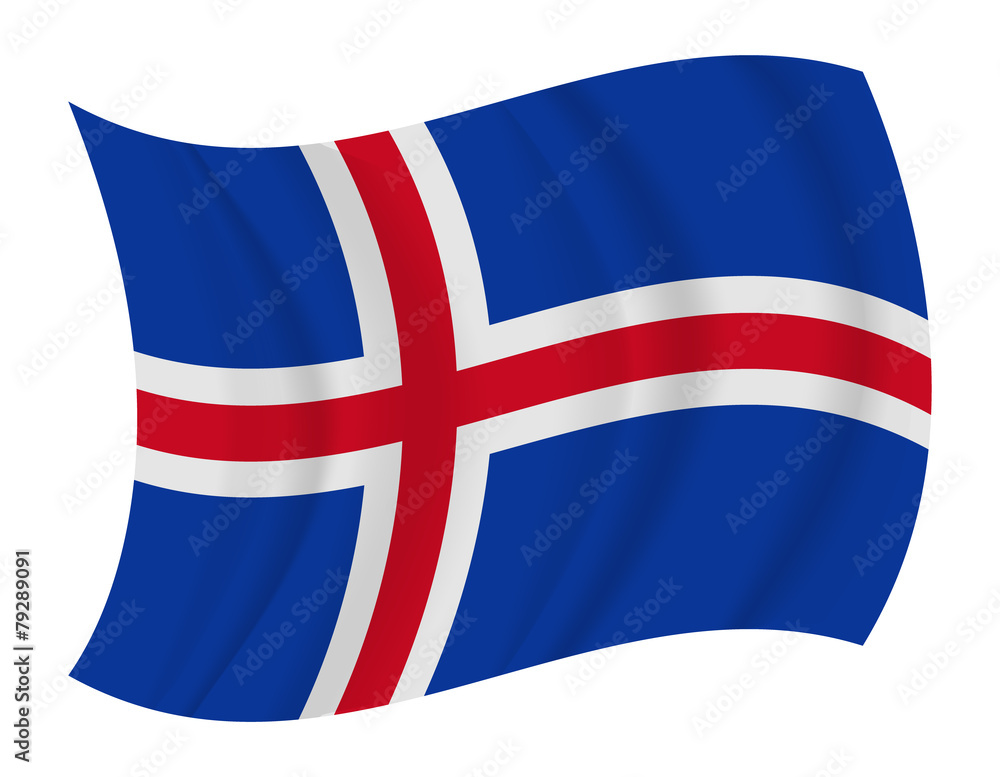 Fototapeta premium Iceland flag waving vector