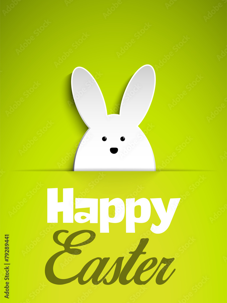 Fototapeta premium Happy Easter Rabbit Bunny on Green Background