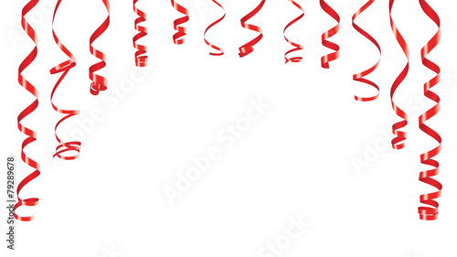 Red decorations ribbons banner