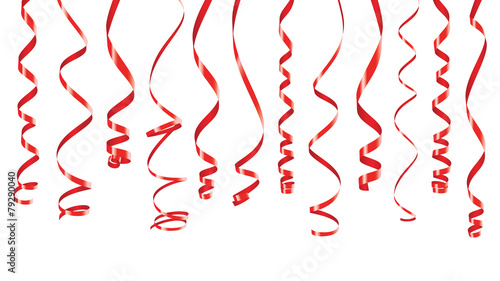 Red party ribbons banner