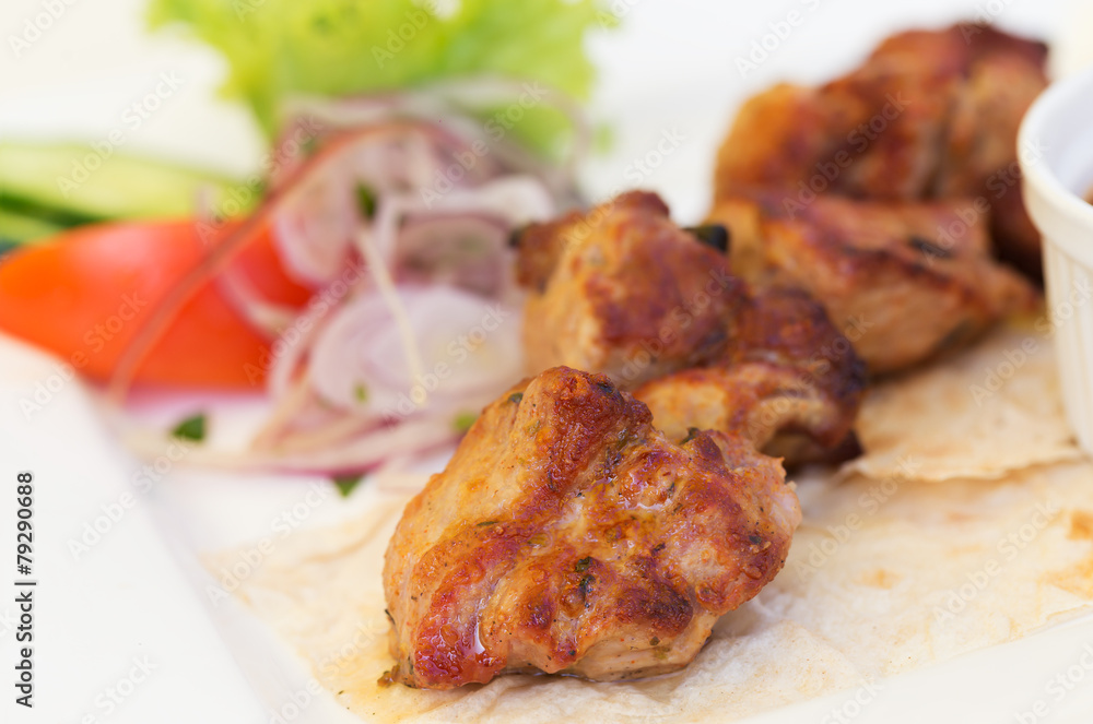 Pork bbq barbecue on a plate Pork bbq barbecue on a plate